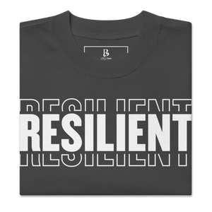 Chayil BOSS RESILIENT Motif Slogan Short-Sleeve Unisex T-Shirt || Oversized Printed Tees || 300G Heavy Duty Premium Tee Shirt with Graphic