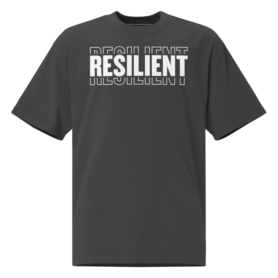 Chayil BOSS RESILIENT Motif Slogan Short-Sleeve Unisex T-Shirt || Oversized Printed Tees || 300G Heavy Duty Premium Tee Shirt with Graphic